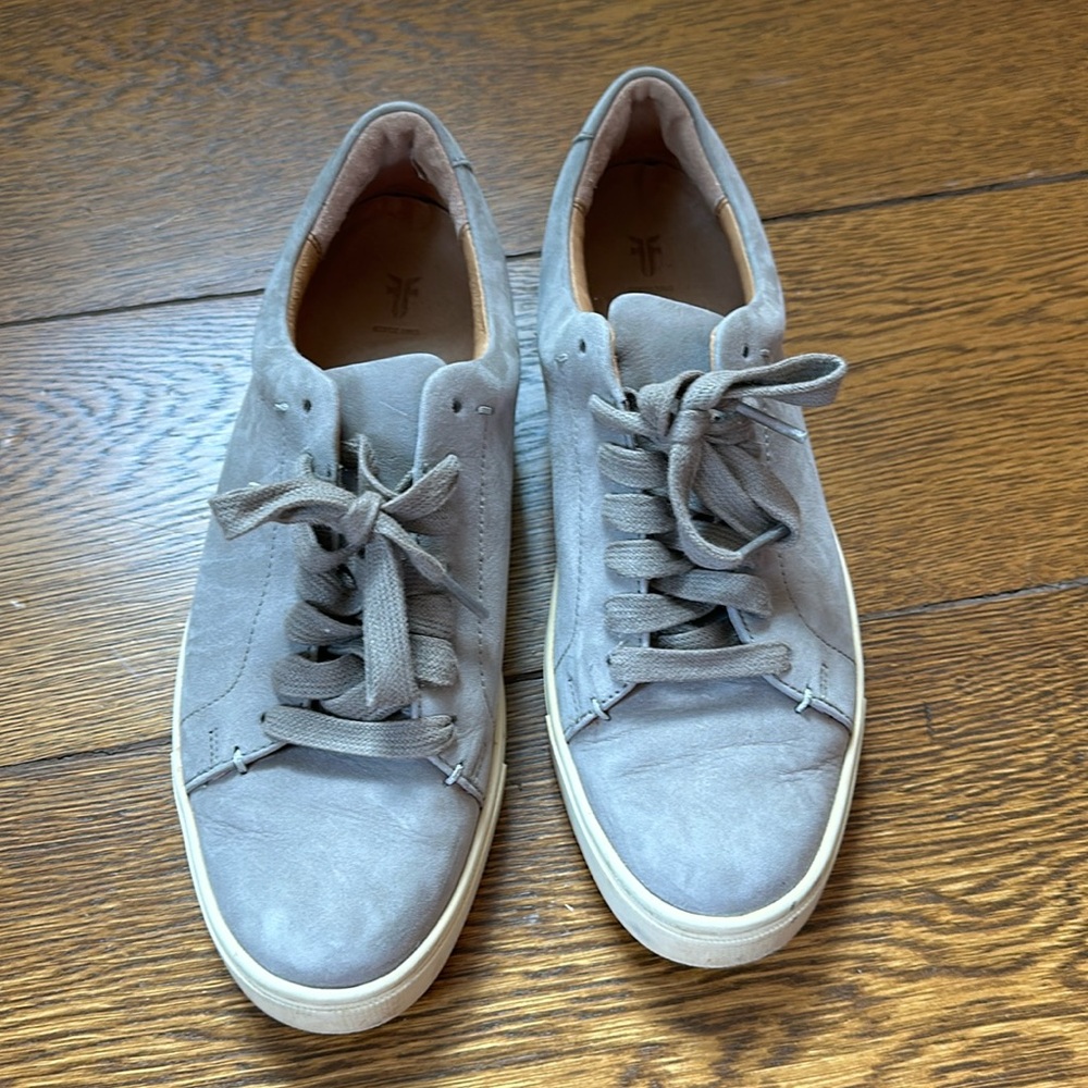 Frye Light Gray Suede Low-Top Sneakers